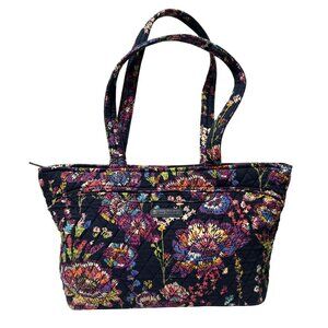 Vera Bradley Midnight Wildflowers Village 2-Handle Tote Bag Beautiful Condition